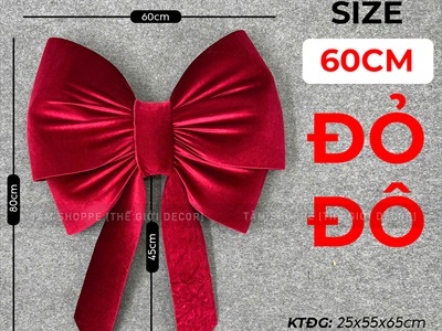 [Order 3 - 4 ngày] Nơ đỏ vải nhung xịn 4 cánh tiểu thơ cỡ lớn [Đứng form - Nhiều cỡ] PK-NO-11